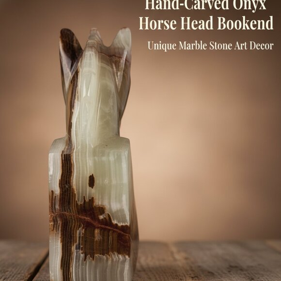 Marble Bookend Horse Head Christmas gift, handmade bookend, premium quality-New - Picture 6 of 16